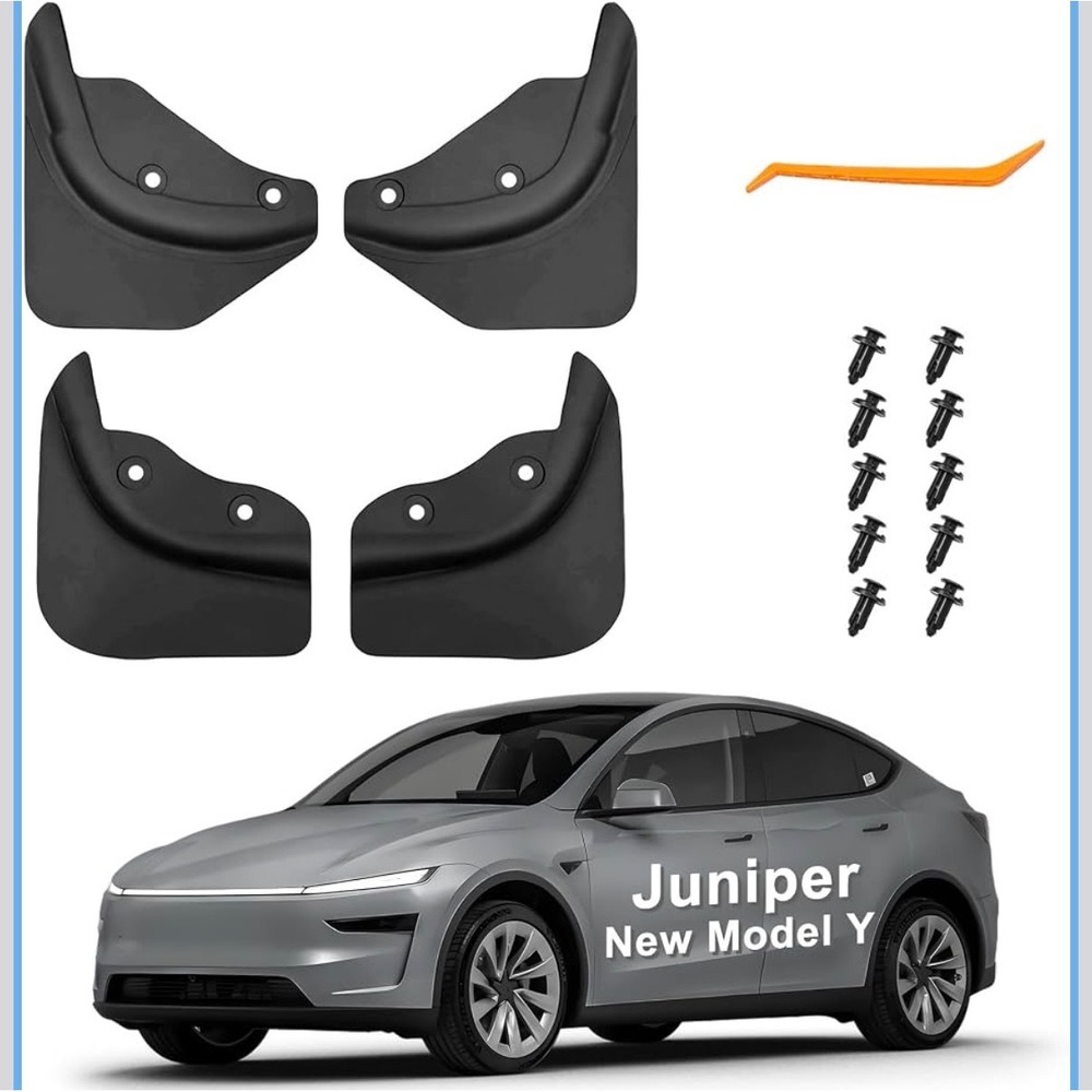 Mud Flaps Tesla Model Y Juniper Black Splash Guards 4PC Qinqintu NEW